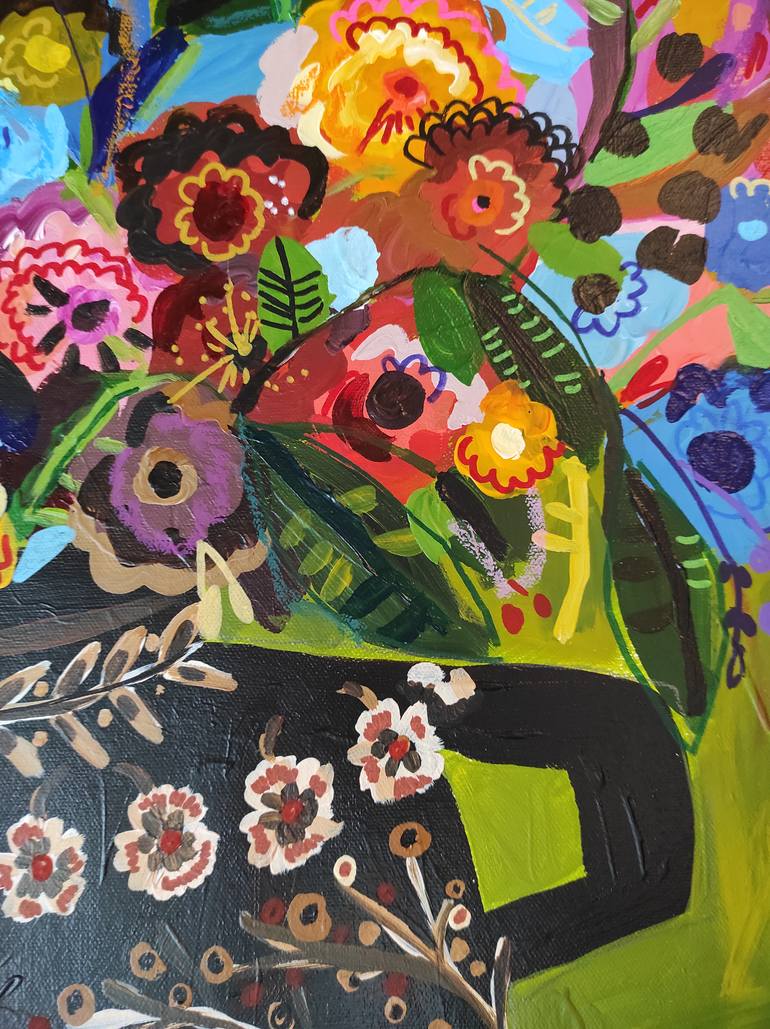 Original Abstract Floral Painting by Sophie Vanderfeld