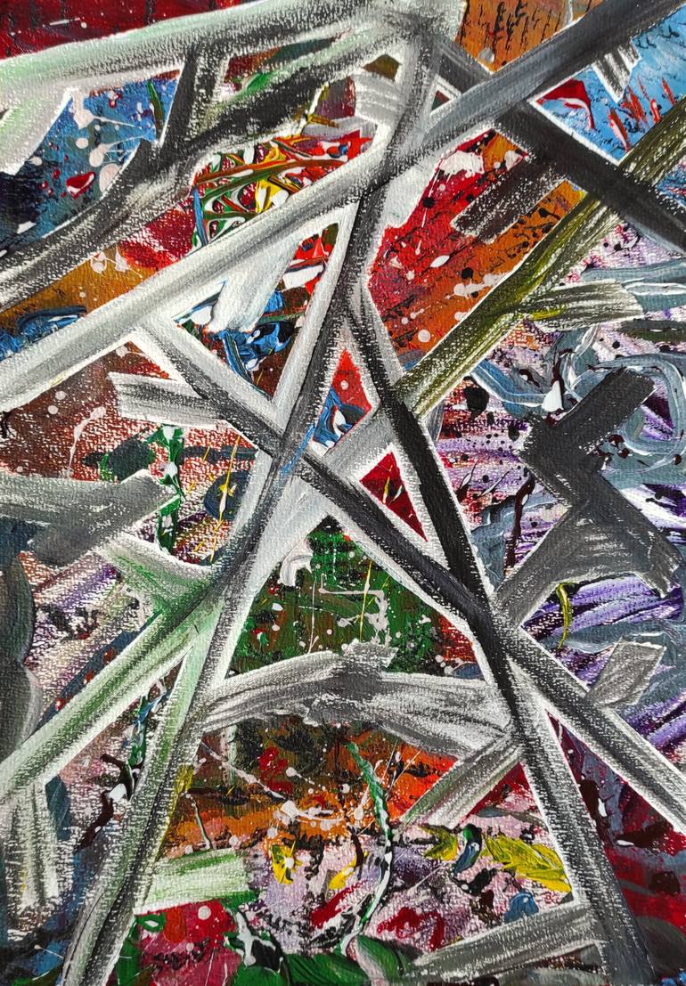 Original Bauhaus Abstract Painting by Sophie Vanderfeld