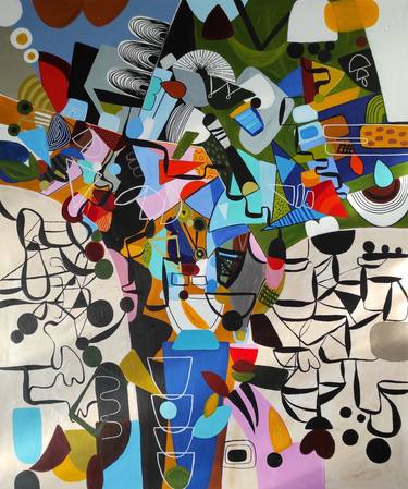 Original Bauhaus Abstract Painting by Sophie Vanderfeld
