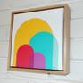 Hand drawn vector design printed on to museum quality fine art canvas. This beautiful artwork has been shadow box mounted in an elegant hand crafted raw oak timber frame.
This piece brings a pop of colour and a sense of fun to any interior space.  Please enjoy!!