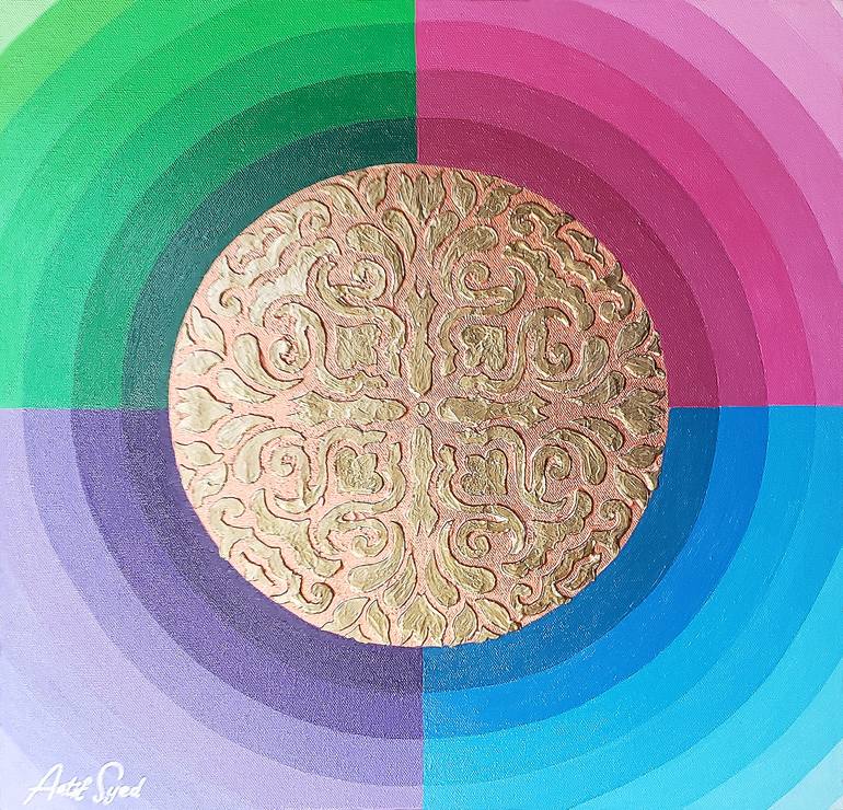 Original Art Deco Patterns Painting by Aatif Syed