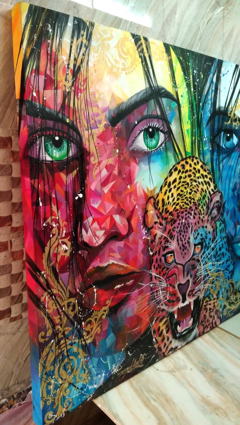 Original Art Deco Abstract Painting by Aatif Syed