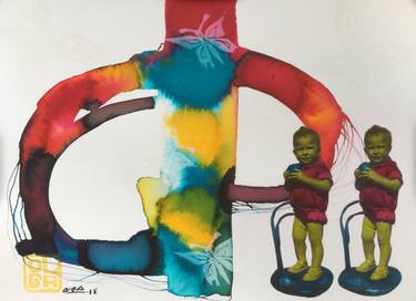 Print of Abstract Children Paintings by Olga Moreno Maza