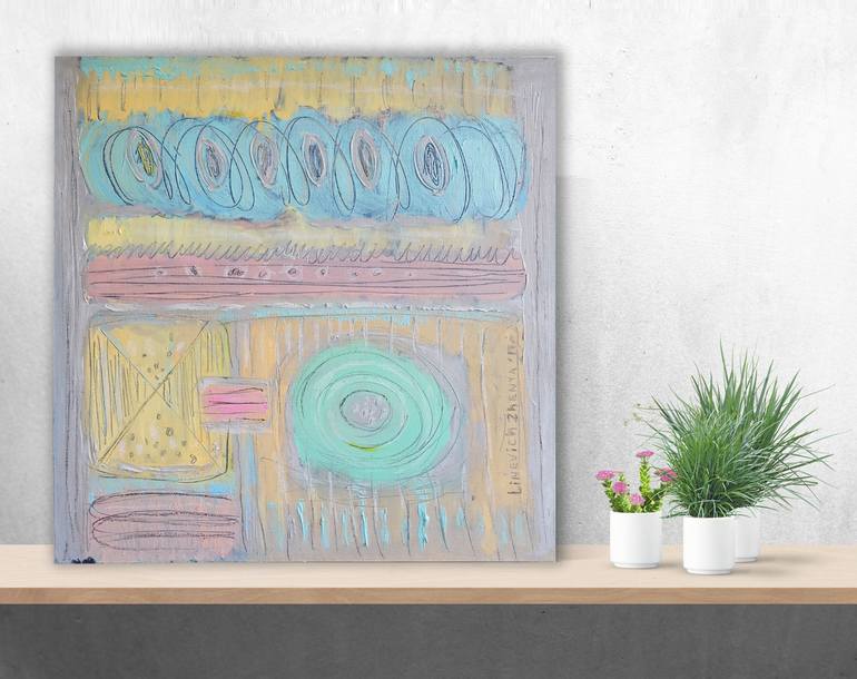 Original Conceptual Abstract Painting by Evgeniya Linevich