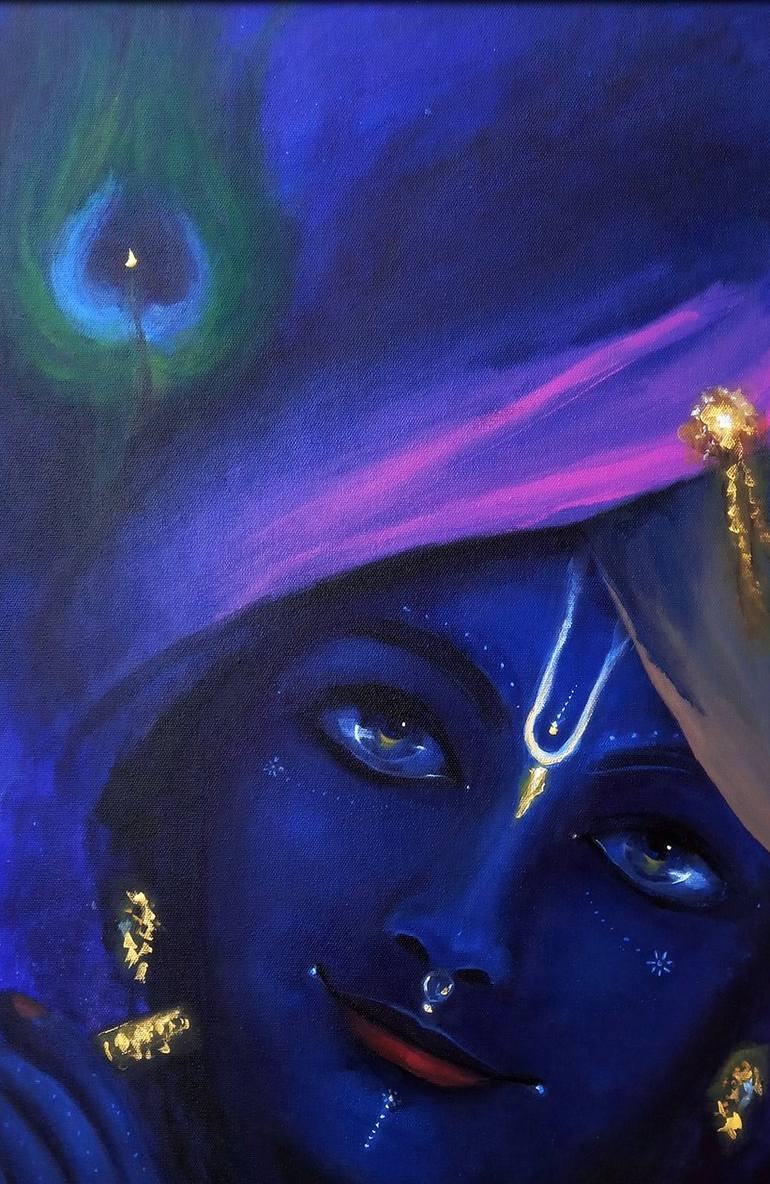 krishna- the most beautiful supreme soul Painting by Anirudh Soni ...