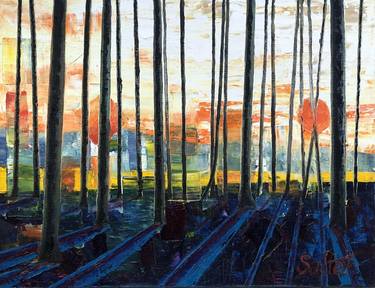 Original Abstract Expressionism Landscape Painting by Rodney Salter