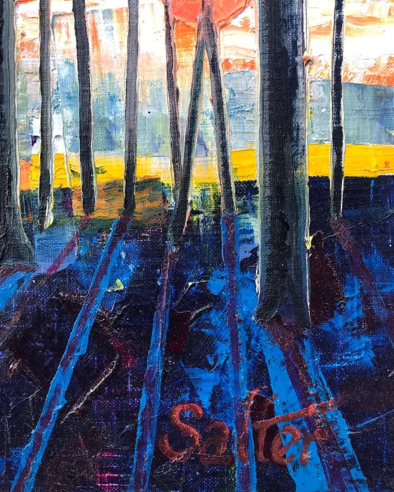 Original Abstract Expressionism Landscape Painting by Rodney Salter