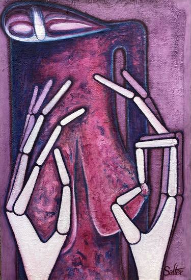Original Abstract Expressionism Nude Painting by Rodney Salter