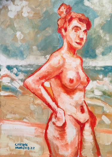 Original Expressionism Beach Paintings by Gaston Rene Moreno Manzo