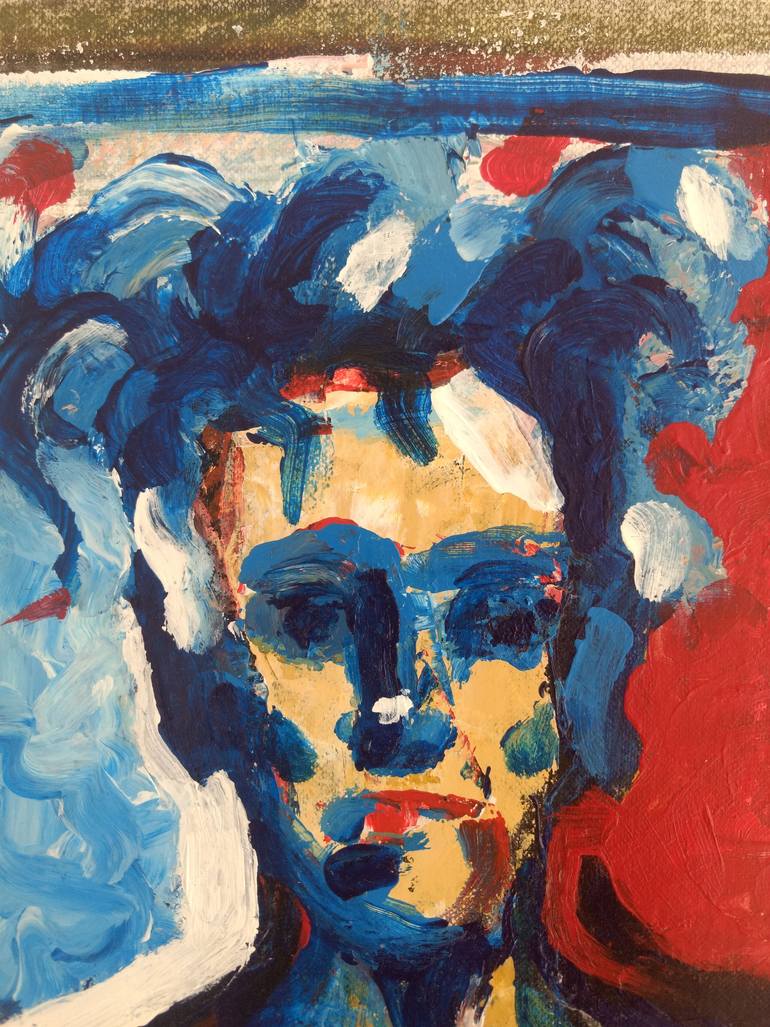 Original Conceptual Nude Painting by Gaston Rene Moreno Manzo