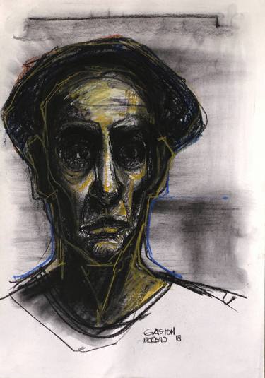Original Expressionism Portrait Drawings by Gaston Rene Moreno Manzo