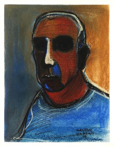 Original Expressionism Portrait Drawings by Gaston Rene Moreno Manzo