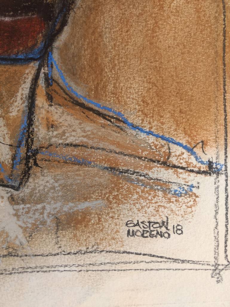 Original Expressionism People Drawing by Gaston Rene Moreno Manzo