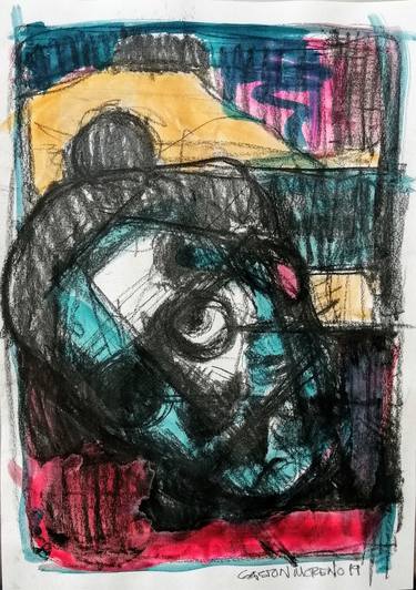 Original Abstract Expressionism Abstract Drawings by Gaston Rene Moreno Manzo