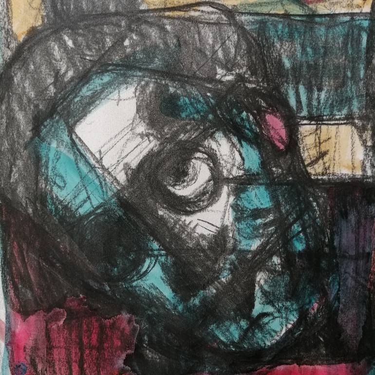 Original Abstract Expressionism Abstract Drawing by Gaston Rene Moreno Manzo