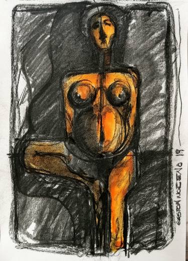 Original Abstract Expressionism Abstract Drawings by Gaston Rene Moreno Manzo