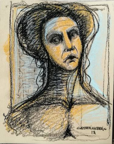 Original Expressionism Portrait Drawings by Gaston Rene Moreno Manzo