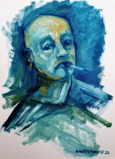 Original Abstract Expressionism Portrait Paintings by Gaston Rene Moreno Manzo