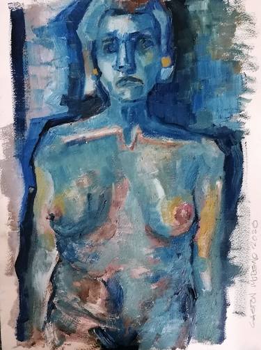 Original Abstract Expressionism Nude Paintings by Gaston Rene Moreno Manzo