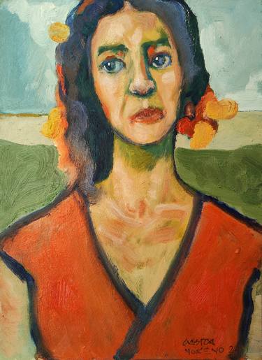 Original Expressionism Portrait Paintings by Gaston Rene Moreno Manzo