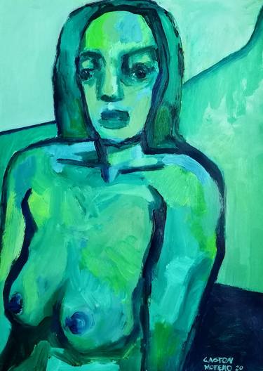 Original Expressionism Nude Paintings by Gaston Rene Moreno Manzo