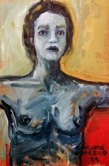 Print of Expressionism Nude Paintings by Gaston Rene Moreno Manzo