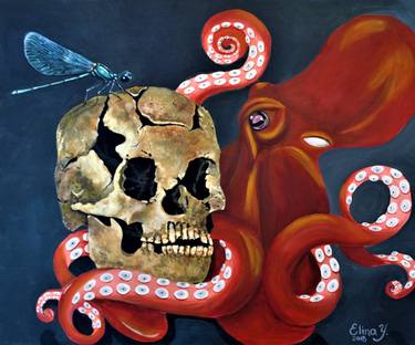 Original Abstract Expressionism Fantasy Paintings by Elina Yusim