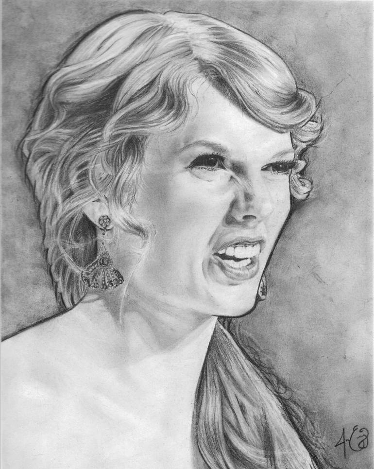 Taylor Swift Colored Pencil Drawing Print
