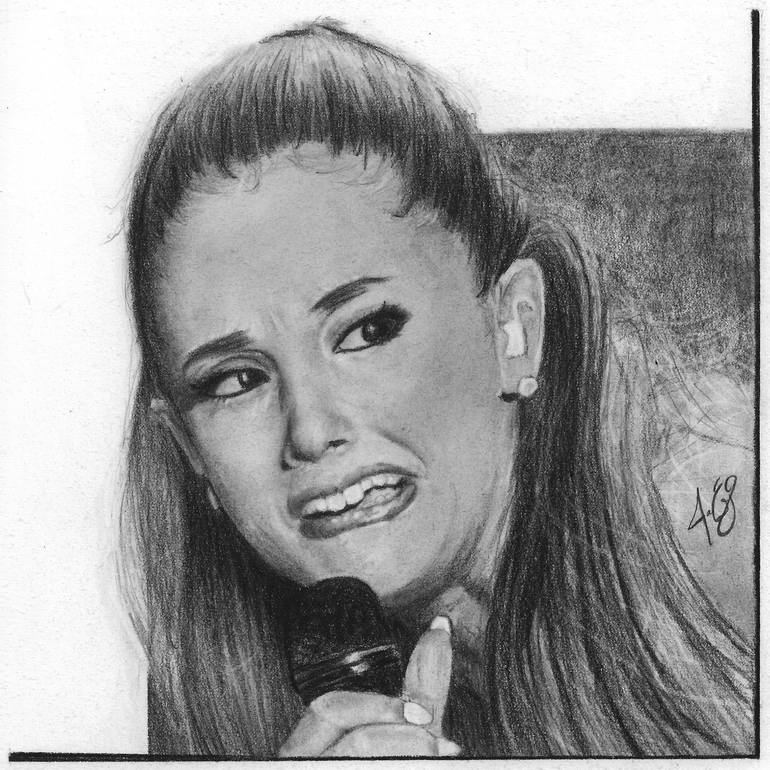 ariana grande drawing black and white