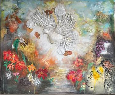 Original Abstract Expressionism Abstract Mixed Media by Jane C Oragui