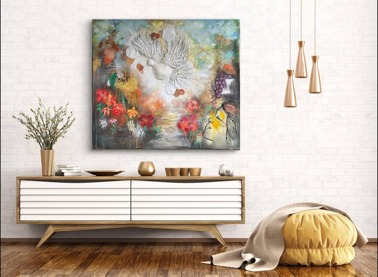 Original Abstract Expressionism Abstract Mixed Media by Jane C Oragui