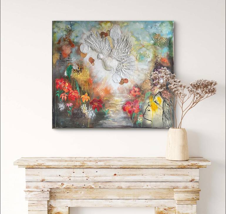 Original Abstract Expressionism Abstract Mixed Media by Jane C Oragui