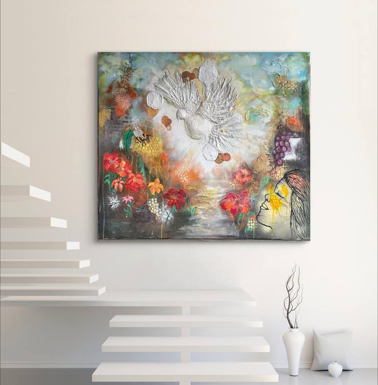 Original Abstract Expressionism Abstract Mixed Media by Jane C Oragui