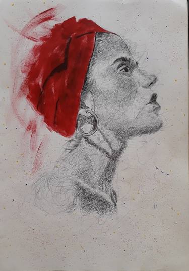 Print of Women Drawings by Katlego Motsamai