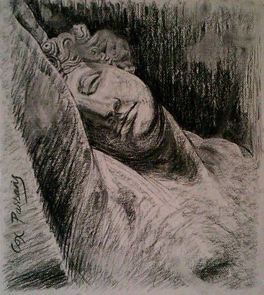 Study of Canova's sculpture, 'The sleep of Endymion' thumb
