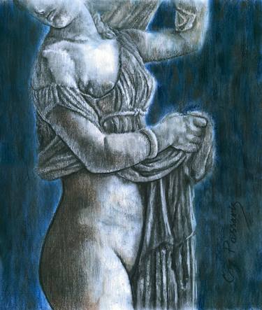 Original Classical mythology Drawings by Debra Cox Passaris