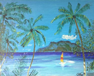 Saatchi Art Artist Klaus Zambiasi; Paintings, “Sail with Palm Trees” #art
