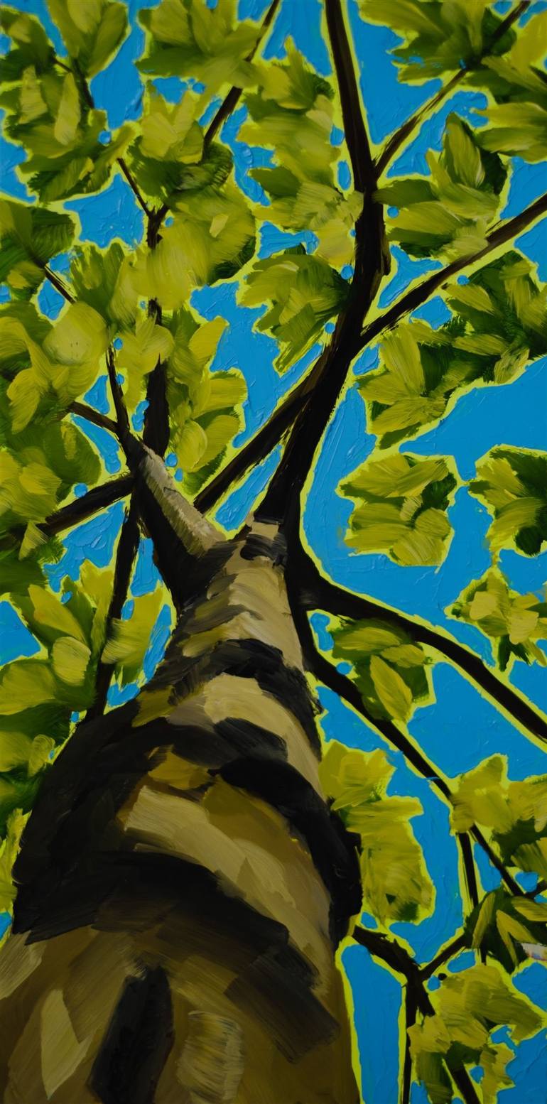 Looking Up Through Yellow Light To See The Blue Sky Painting By Emz Finch Saatchi Art