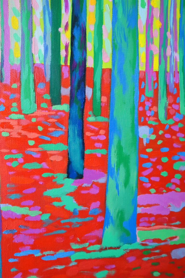 Original Art Deco Landscape Painting by Yeong Choi