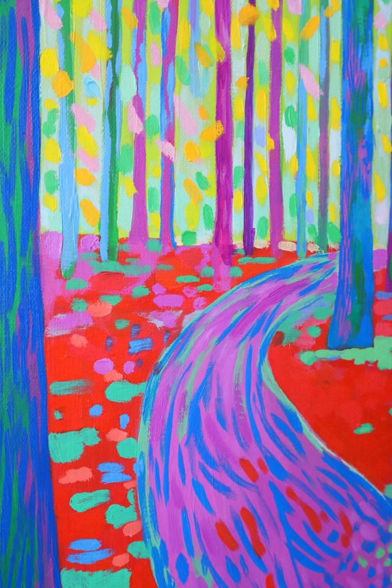 Original Art Deco Landscape Painting by Yeong Choi