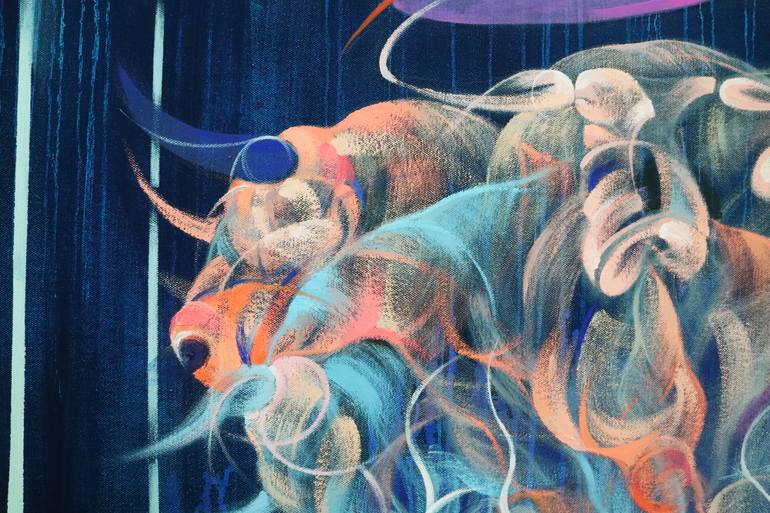 Original Abstract Expressionism Animal Painting by Yeong Choi