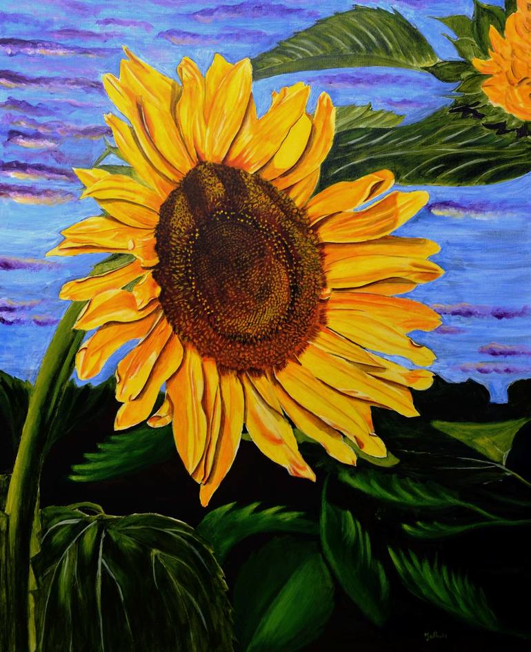 Golden Shine - Sunflower Painting Painting