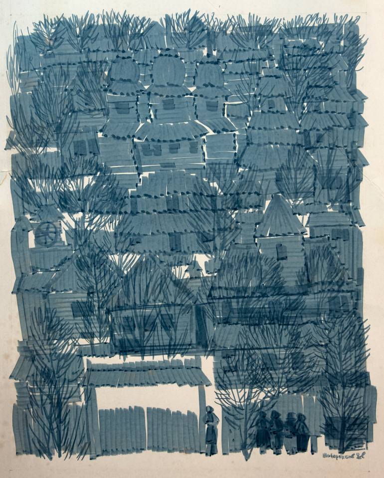 Print of Art Deco Landscape Drawings by Pavel Zhavoronkov