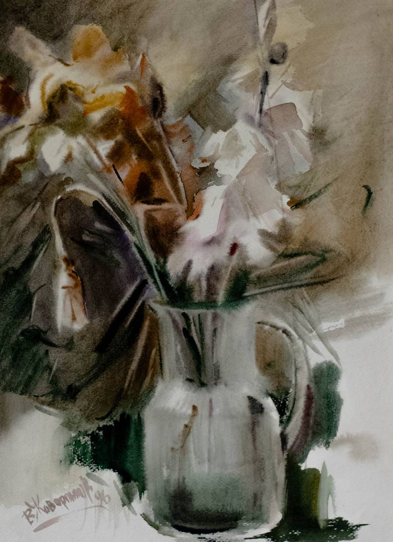 Original Art Deco Nature Painting by Pavel Zhavoronkov