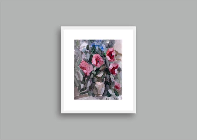 Original Art Deco Floral Painting by Pavel Zhavoronkov
