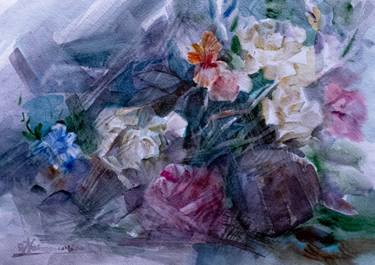 Original Art Deco Floral Paintings by pavel zhavoronkov