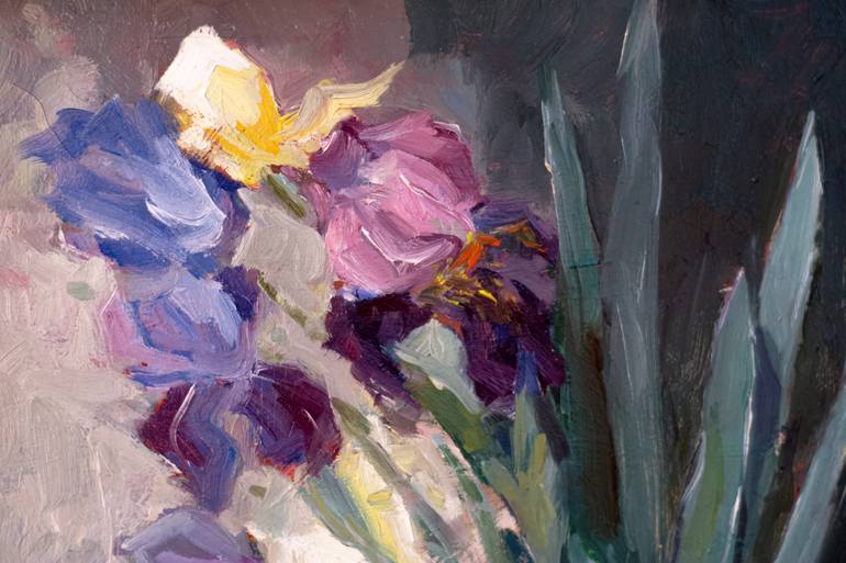 Original Art Deco Floral Painting by Pavel Zhavoronkov
