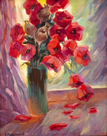 Original Art Deco Floral Paintings by pavel zhavoronkov