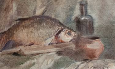 Original Art Deco Fish Paintings by pavel zhavoronkov