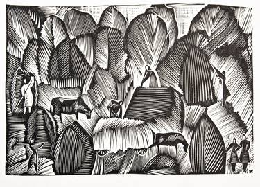 Print of Art Deco Nature Drawings by pavel zhavoronkov